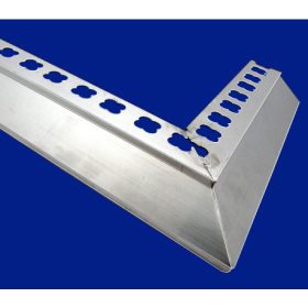   Terasz vízvető profil sarok natúr alumínium 30mm kilógású 25x25 cm, alu terasz szegő balkon profil terasz szegély