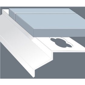   Terasz vízvető profil sarok, natúr alumínium 40mm kilógású 25x25 cm, alu terasz szegő balkon profil terasz szegély