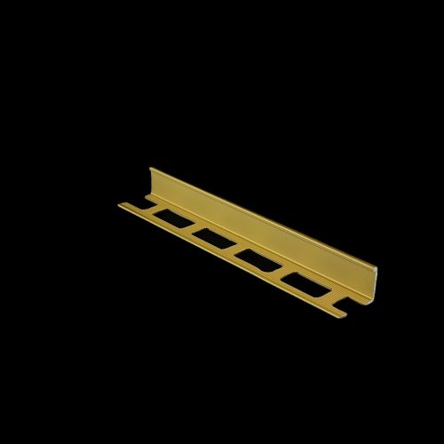 L alakú matt arany alumínium élvédő , 250cm x 8mm szögletes csempe élzáró profil, eloxált