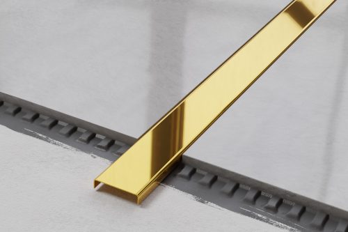 LAMBRO - C Profil - Fényes arany - 40mm széles rozsdamentes acél dekorcsík profil