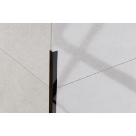   LAMBRO -  Sarokprofil - Fényes Fekete - 1cm x 1cm - Rozsdamentes acél