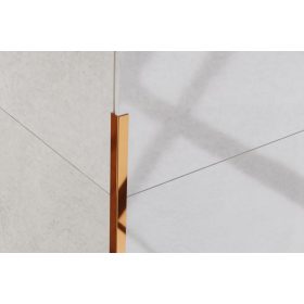   LAMBRO -  Sarokprofil - Fényes Réz - 1cm x 1cm - Rozsdamentes acél