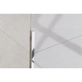   LAMBRO -  Sarokprofil - Fényes Ezüst - 1cm x 1cm - Rozsdamentes acél