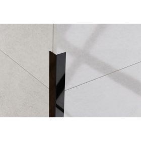  LAMBRO -  Sarokprofil - Fényes Fekete - 2cm x 2cm - Rozsdamentes acél