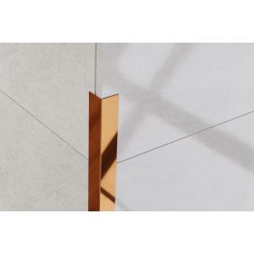   LAMBRO -  Sarokprofil - Fényes Réz - 2cm x 2cm - Rozsdamentes acél