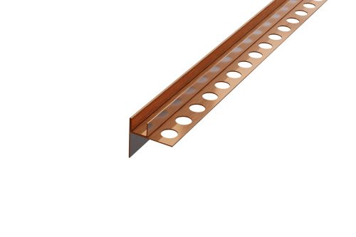 Lejtésképző profil zuhanyfal üveghez - Szálcsiszolt réz - Rozsdamentes acél, 120cm, 180cm, jobb, bal