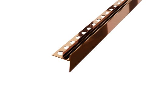 Lejtésképző profil zuhanyfal üveghez - Fényes réz - Rozsdamentes acél, 120cm, 180cm, jobb, bal