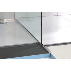   Lejtésképző profil zuhanyfal üveghez - Fényes ezüst - Rozsdamentes acél, 120cm, 180cm, jobb, bal