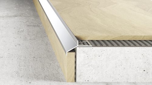 Terasz vízvető profil natúr alumínium - 7mm x 16mm x 250 cm, alu terasz szegő balkon profil terasz szegély