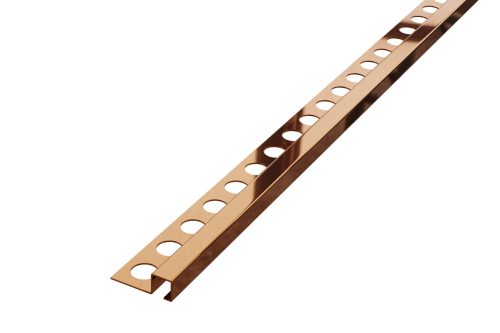LAMBRO - Q Profil - Fényes Réz - 12mm - Rozsdamentes acél sarok élvédő profil