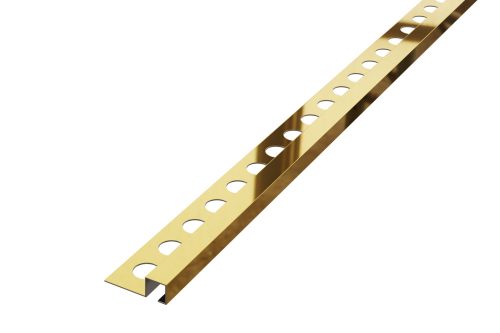 LAMBRO - Q Profil - Fényes Arany - 10mm - Rozsdamentes acél sarok élvédő profil