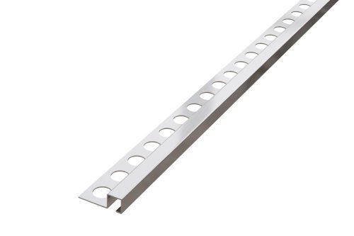 LAMBRO - Q Profil - Szálcsiszolt Ezüst- 12mm - Rozsdamentes acél sarok élvédő profil