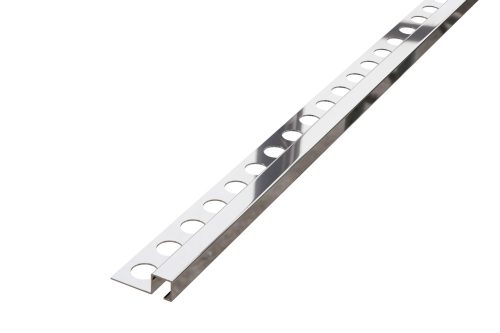 LAMBRO - Q Profil - Fényes Ezüst - 10mm - Rozsdamentes acél sarok élvédő profil