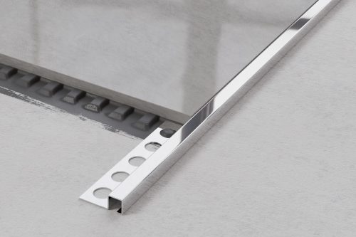 LAMBRO - Q Profil - Fényes Ezüst - 10mm - Rozsdamentes acél sarok élvédő profil