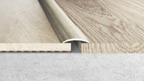 Öntapadós domború burkolatváltó . - 270cm x 30mm - Eloxált   - RX30