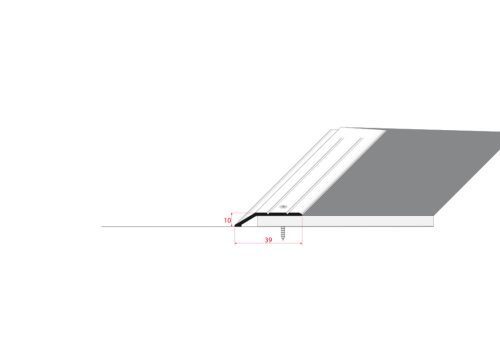 Öntapadós szintváltó parketta szegőléc . - 90cm x 40mm - Eloxált   - RX40/10