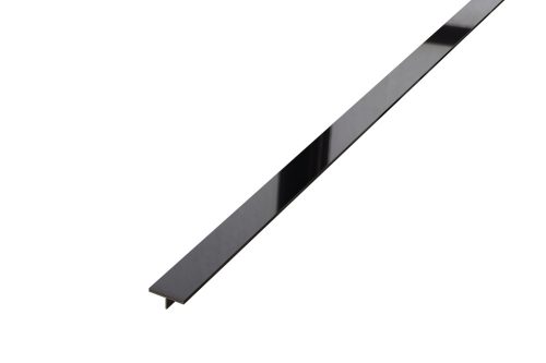 LAMBRO - T Profil - Fényes Fekete - 15mm széles rozsdamentes acél élvédő profil