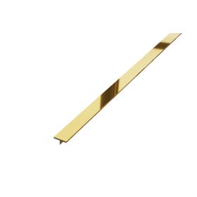   LAMBRO - T Profil - Fényes Arany - 15mm széles rozsdamentes acél élvédő profil
