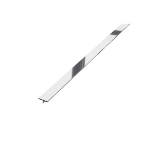   LAMBRO - T Profil - Fényes ezüst - 15mm széles rozsdamentes acél élvédő profil