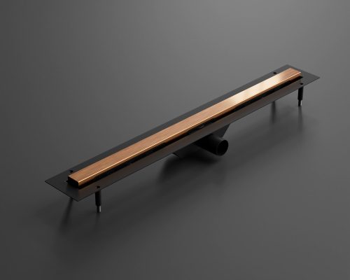 LAMBRO - Zuhanyfolyóka 70cm Szálcsiszolt Réz, rozsdamentes acél épített zuhanyhoz