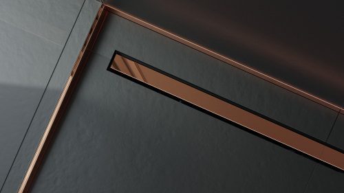 LAMBRO - Zuhanyfolyóka 70cm Fényes Réz, rozsdamentes acél épített zuhanyhoz