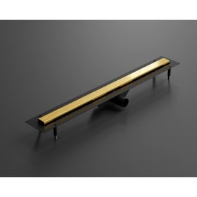   LAMBRO - Zuhanyfolyóka 70cm Szálcsiszolt Arany, rozsdamentes acél épített zuhanyhoz