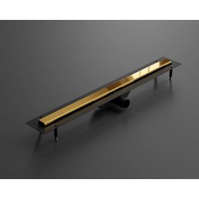   LAMBRO - Zuhanyfolyóka 70cm Fényes Arany, rozsdamentes acél épített zuhanyhoz