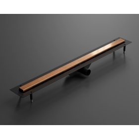   LAMBRO - Zuhanyfolyóka 80cm Szálcsiszolt Réz, rozsdamentes acél épített zuhanyhoz
