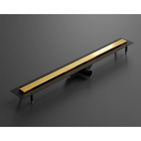   LAMBRO - Zuhanyfolyóka 80cm Szálcsiszolt Arany, rozsdamentes acél épített zuhanyhoz