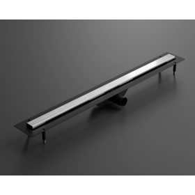   LAMBRO - Zuhanyfolyóka 80cm Szálcsiszolt Ezüst, rozsdamentes acél épített zuhanyhoz