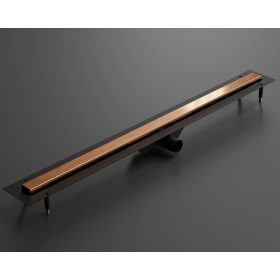   LAMBRO - Zuhanyfolyóka 90cm Szálcsiszolt Réz, rozsdamentes acél épített zuhanyhoz