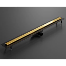   LAMBRO - Zuhanyfolyóka 90cm Szálcsiszolt Arany, rozsdamentes acél épített zuhanyhoz
