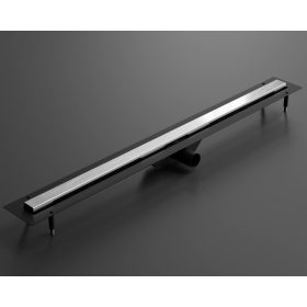   LAMBRO - Zuhanyfolyóka 90cm Szálcsiszolt Ezüst, rozsdamentes acél épített zuhanyhoz