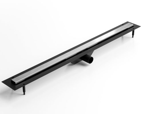 LAMBRO - Zuhanyfolyóka 90cm Szálcsiszolt Ezüst, rozsdamentes acél épített zuhanyhoz