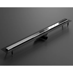   LAMBRO - Zuhanyfolyóka 90cm Fényes Ezüst, rozsdamentes acél épített zuhanyhoz