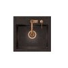 ART JOHNNY fekete opálos gránit mosogató Copper Black Pearl szifonnal, Naomi csap,réz adagoló