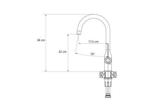 INGRID Q LINE SteelQ acél konyhai csaptelep Nano PVD réz