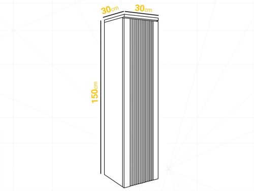 Mylife kadi függőleges fürdőszoba szekrény matt fekete (150cm)