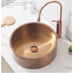 ROUND 40  kerek rose gold acél mosdókagyló KLIKK DUGÓVAL